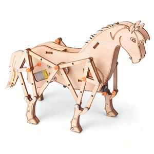 Set de Construcción de Modelo de Caballo 3D, Madera de Abedul Sostenible, Actividad Montessori, Juguete Educativo Resistente, Caja de Engranajes - Product Image 1