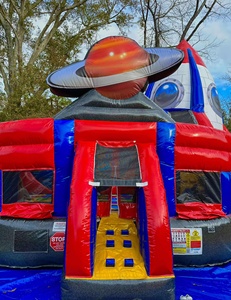 Razzo nave spaziale Kidzone Bounce House Combo scivolo d'acqua commerciale gonfiabile saltare in aria saltatore gonfiabile castello di salto gonfiabile - Product Image 4