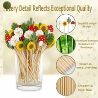Brochetas de Bambú de 4.7 Pulgadas para Cócteles, Aperitivos, Frutas, con Logotipo Personalizado, Brochetas Desechables de Bambú Natural, Aptas para Alimentos