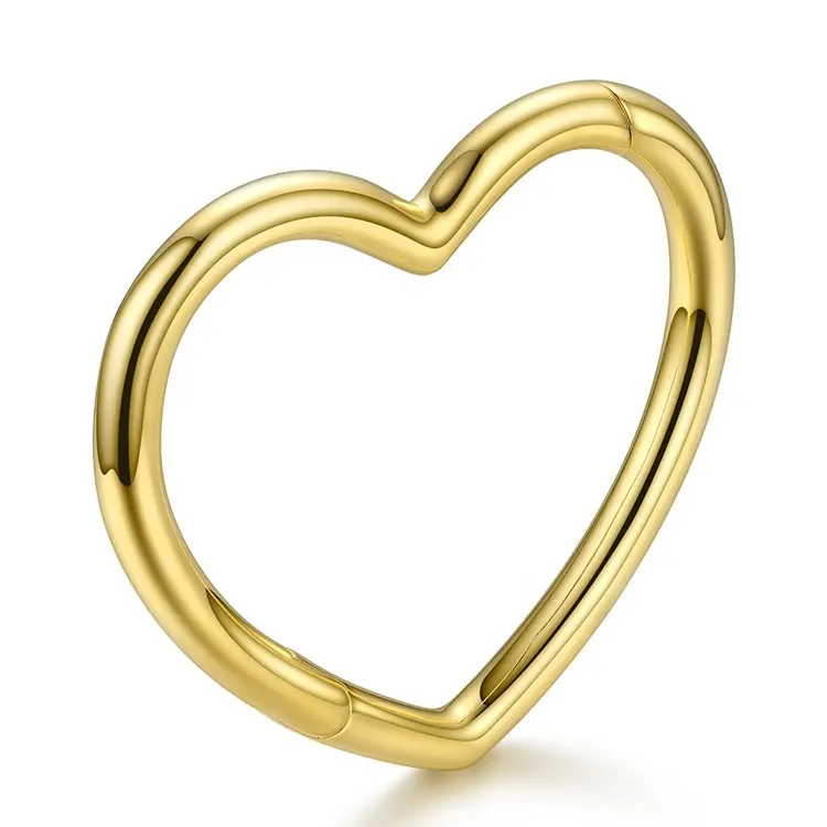 Высококачественные латунные браслеты-манжеты в форме сердца с позолотой 18 карат BC192006