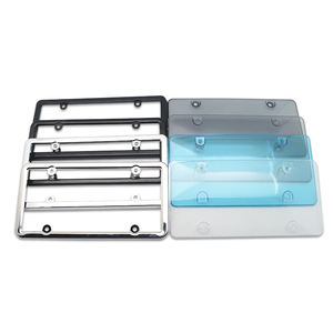 Plastic Chroom En Zwart Kentekenframe Met Doorzichtig Plastic Kentekenplaatafdekking Voor Peru Usa En Venezuela - Product Image 3