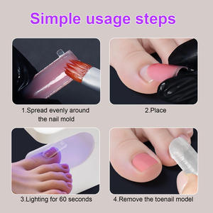 Ongles artificiels en forme de cercueil en <span class=keywords><strong>gel</strong></span> cristal rapide pour la pose d'ongles en forme d'amande de style français, pointes d'ongles en <span class=keywords><strong>gel</strong></span> pour les doigts - Product Image 5