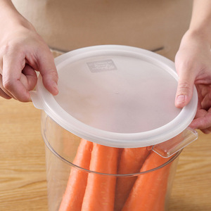 Contenedor de almacenamiento transparente cuadrado y redondo para PC con tapa y graduaciones, contenedor de calidad alimentaria, caja de almacenamiento comercial Shuangjian - Product Image 4