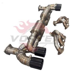 ท่อไอเสียไทเทเนียมน้ำหนักเบา Vortex Racing สำหรับ Porsche 911 991.2 Turbo S ระบบ Catback พร้อมเฮดเดอร์และอุปกรณ์ปรับแต่ง - Product Image 4