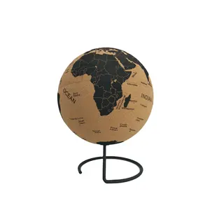 Hot selling antique U.S. state line with Tropic of Cancer English text rebar rod cork globe for table decoration