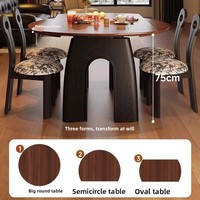Ensemble de table à manger ronde extensible et rétractable en bois durable moderne pour 6 personnes, meubles pour la maison