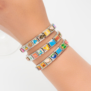 Bijoux fantaisie Bracelet Femme acier inoxydable bricolage personnalisé en acier inoxydable charme personnalisé en gros italien bracelets porte-bonheur - Product Image 4