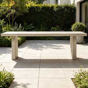Mesa de Centro Moderna para Terraza de Villa, Muebles de <span class=keywords><strong>Jardín</strong></span>, Mesa de Comedor Rectangular de Hormigón para Patio - Product Image 2