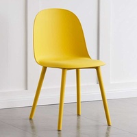 Chaise de salle à manger en plastique minimaliste nordique avec coussin rembourré, colorée, empilable, pour cuisine, café, restaurant, chaise de loisirs