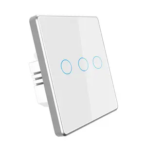 Tuya WiFi Interruptor táctil inteligente Panel de vidrio Interruptor de luz Interruptor de control remoto Alexa Google Home Control de voz