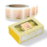 Etiquetas Personalizadas para Cajas de Pastelería, Resistentes al Aceite, con Logotipo Personalizado para Empaque de Postres, Cupcakes y Galletas