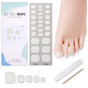 Factory 3D Toe Nail Wraps Stickers Pure Color <strong>Detachable</strong> Gel Nail <strong>Patches</strong> Plastic False Toenail <strong>Patches</strong> Package - Product Image 5