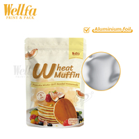 Sachet Doypack refermable à fermeture éclair, personnalisé avec logo, en aluminium brillant laminé, résistant à l'humidité, 170g 350g, pour mélange de poudre de crêpes