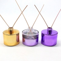 FENGJUN Silinder Klasik Penjualan Terlaris Diffuser Parfum Mewah Unik 200ml Botol Kaca Besar Berkilau Aroma Emas Tutup Ulir