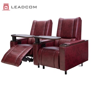 Fauteuil inclinable de cinéma VIP en cuir véritable LEADCOM LS-819 Zero Wall, entièrement rembourré, avec repose-pieds pliable, siège de théâtre VIP - Product Image 1