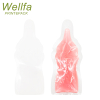 Sachets d'échantillons transparents sur mesure de forme spéciale pour bouteilles de gelée, conception personnalisée OEM d'usine, sacs de scellage en forme de bouteille