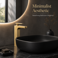 Robinet de lavabo luxueux en or brossé, robinet mélangeur monotrou pour lavabo, adapté aux hôtels et aux salles de bain à domicile