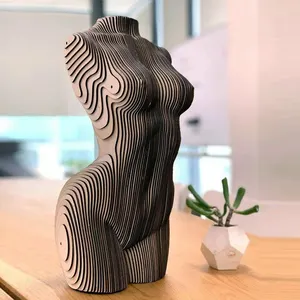Scultura moderna della statua umana parametrica di legno di progettazione della scultura