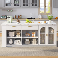 Îlot de cuisine roulant sur roulettes, chariot mobile avec roulettes verrouillables, chariot pliable pour café et collations, chariot compact pour patio extérieur