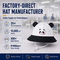 Sombrero de Pescador para Bebés y Niños Pequeños, Diseño de Panda, con Correa para la Barbilla, Accesorios Lindos para la Cabeza
