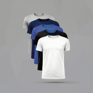 <b>Men's</b> O-Neck Short Sleeve Solid Color Quick Dry Jersey T-<b>Shirt</b> Regular Fit Casual Wear White Black <b>Blue</b> <b>Navy</b> Gray - Product Image 3
