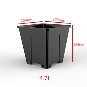 Macetas de flores enteras de cubo de vivero de 5 <span class=keywords><strong>litros</strong></span> de PP negro cuadrado de plástico de alta calidad - Product Image 2