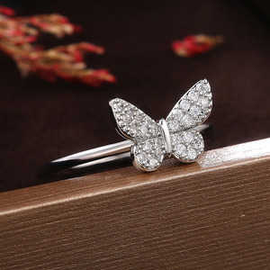 Micro Pave Zircon Butterfly Women Ring Unique Classic Design Daily Stackable All-match Finger Jewelry Gift - Product Image 4