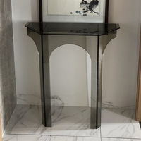 Dessus transparent en plexiglas acrylique Basse Table de Console Design clair pour bureau de maison
