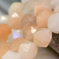 Perles de pierre naturelle à facettes, Aventurine rose pêche, perles taillées en diamant pour la fabrication de bijoux