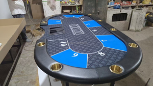 Table de <span class=keywords><strong>poker</strong></span> pliable de style moderne Texas Hold'em avec rail rembourré en cuir et pieds pliables pour les joueurs de casino - Product Image 6