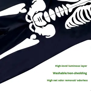 Halloween One-Piece Skeleton Hooded Cosplay Costume for Children White Glow-In-The-Dark Ghost <strong>Outfit</strong> Cross-Border Suits Echo TV - Product Image 2