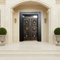 Porte intérieure moderne en fer forgé avec vitrage pour villa, surface finie, isolation thermique, prix compétitif