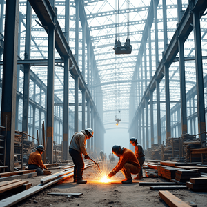 金属建筑施工 车间建筑 预制钢结构仓库 钢结构建筑 - Product Image 3