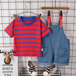 Venta caliente al por mayor nuevo estilo ropa para niños conjuntos de ropa <span class=keywords><strong>camiseta</strong></span> <span class=keywords><strong>España</strong></span> <span class=keywords><strong>y</strong></span> Denim hombres modelo Jeans pantalón - Product Image 2