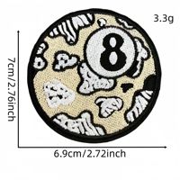 En gros, Patchs thermocollants brodés motif 8 Ball, Appliques motif léopard, billard et cœur cerise pour vêtements, sacs et décoration DIY
