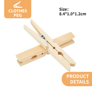 24 Pinzas de Madera de Colores Naturales y Diferentes Tamaños para Manualidades, Pinzas de Madera para <span class=keywords><strong>Ropa</strong></span> y Decoración de Fotos - Product Image 1