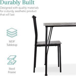 Juego de mesa de comedor rectangular con cuatro sillas, ideal para el hogar y apartamentos pequeños, un producto popular en el comercio electrónico transfronterizo. - Product Image 3