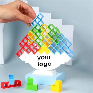 Blocs d'empilage parfait pour les enfants, 48 pièces, jeu de tour d'équipe, jeu de plateau, bloc d'attaque