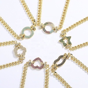 สร้อยคอแบบ Cuban Link ชุบเฮมาไทต์หรูหรา ขายส่ง สร้อยโซ่ชุบทอง 18K ประดับเพชรซิร์คอน เครื่องประดับแฟชั่นสำหรับผู้หญิง - Product Image 2
