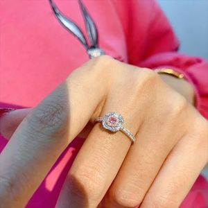 Bague de fiançailles Xinfly en or 18 carats avec diamant rose naturel et diamant blanc 0,4 carat, anneau en or massif pur - Product Image 4