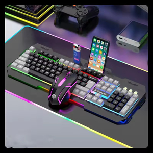 Wholesale 104 Key Computer Gaming <b>Keyboard</b> with Mouse Kit USB <b>Wired</b> Mechanical Feel New 104 Keycaps for PC Computer - Product Image 3