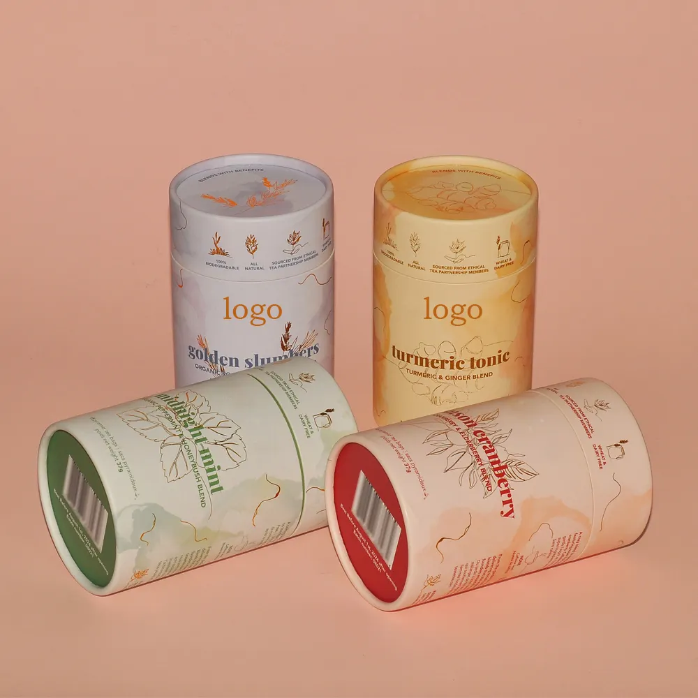 Boîte à cylindre en carton personnalisée pour emballage de café, tube shaker en papier pvc transparent, pré-rouleau de cigare, kraft ice pop