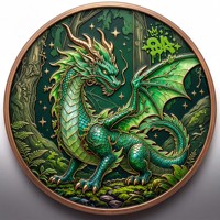 Pièce de monnaie en cuivre pur 999 de 5 oz, série Dragon, version graffiti animalier, couleur UV 3D en relief, édition de collection