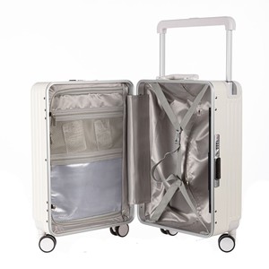 Maleta con Apertura Frontal y Puerto USB de 20 Pulgadas con Candado de Combinación para Viajes de Negocios, Color Sólido, Ruedas Giratorias, Primavera 2025 - Product Image 4