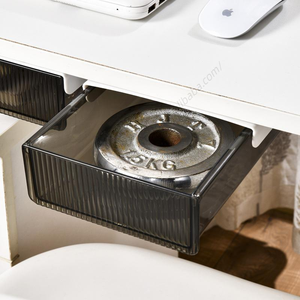 Boîte de rangement en plastique sans perçage pour tiroir, dissimulée sous le bureau ou la table, pour fournitures de bureau et articles de cuisine, vente en gros - Product Image 3