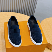 Mocassins Penny en daim souple pour hommes, importés d'Italie, authentiques, à enfiler, semelle extérieure blanche antidérapante, chaussures décontractées et habillées