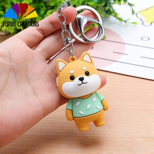 Customize Logo Al No Minimum Mini 2D Chinese Plastic PVC Keychain