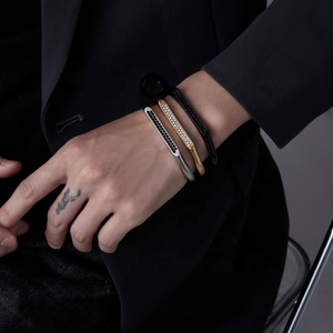 Fashion Festival Gift Stainless Steel Unisex Elegant Dainty Light Luxury Open <strong>Bracelet</strong> Jewelry Wholesale C-<strong>Type</strong> Zircon <strong>Bangle</strong> - Product Image 4