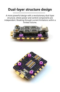 มินิ 4-in-1 ESC 45A 3-6S พร้อมเฟิร์มแวร์ BLHeli_S สำหรับโดรน FPV ขนาด 5 นิ้ว พร้อมขาตั้งสีม่วงและขั้วต่อสีทอง - Product Image 3