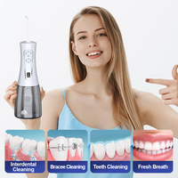 400ML Tragbarer Wasserflosser mit Abnehmbarem Tank, USB-Aufladung, 8 Modi, IPX7 Wasserdicht, Zahnreiniger für Zahnfleisch und Zähne, Reise und Täglichen Gebrauch